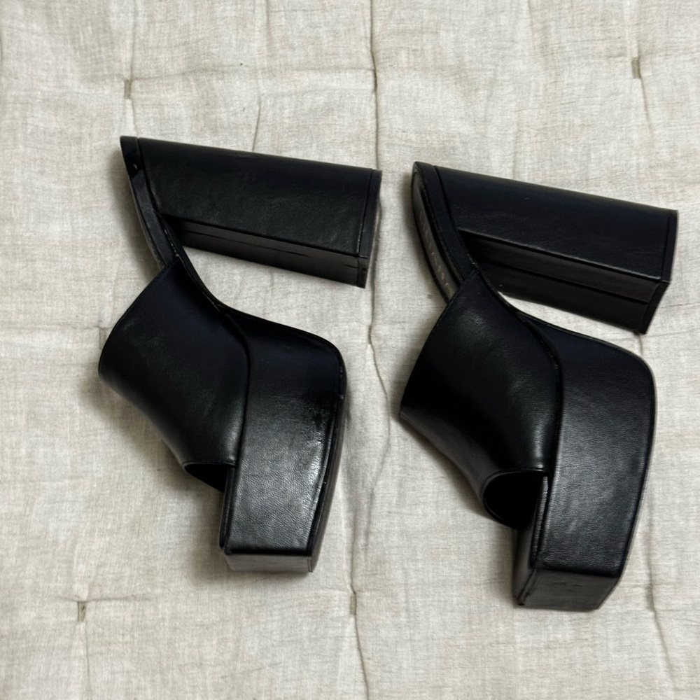 Liliana Black Mules Modern Minimalist Design - Picture 3 of 6
